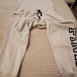 Pink brand sweats and matching tee